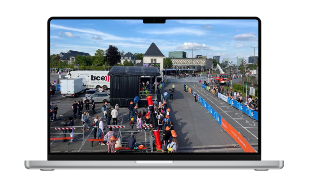 BCE producing the ING Nigh Marathon and located on one of the steps, ensuring wider live streaming.