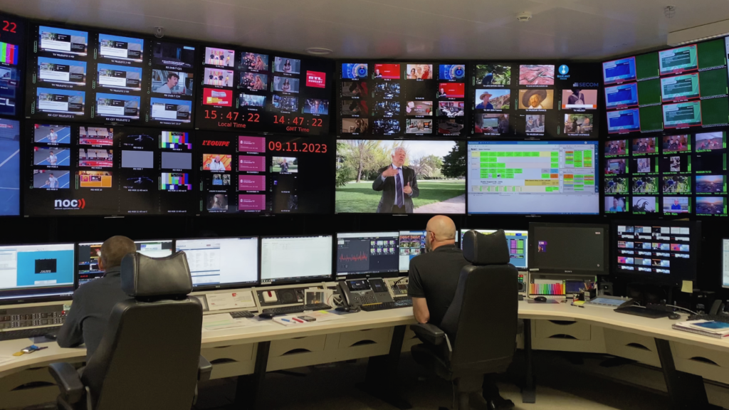 The inside of the Network operations centre at BCE.